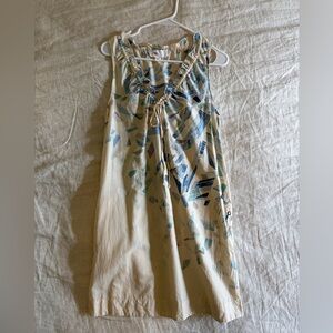 Lilka Anthropologie Sleeveless Cream and Blue Patterned Beach Pool Dress xs